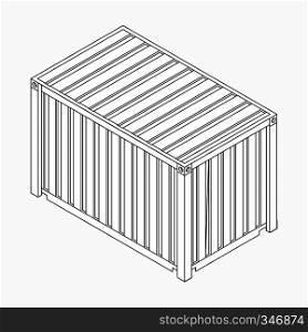 Cargo container icon in isometric 3d style isolated on white background. Cargo container icon, isometric 3d style