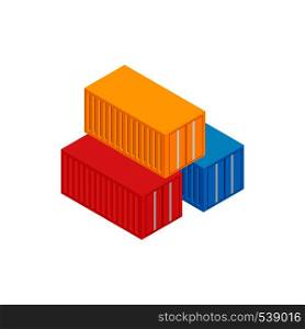 Cargo containers icon in isometric 3d style on a white background. Cargo containers icon, isometric 3d style