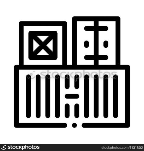 Cargo Containers Icon Vector. Outline Cargo Containers Sign. Isolated Contour Symbol Illustration. Cargo Containers Icon Vector Outline Illustration