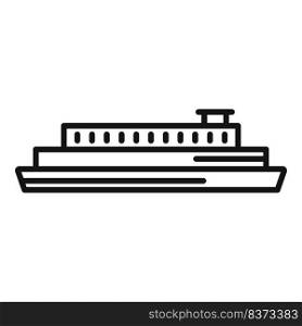 Cargo ferry icon outline vector. River ship. Water sea. Cargo ferry icon outline vector. River ship