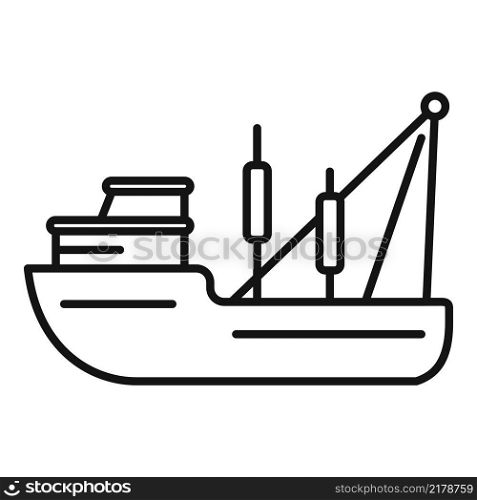 Cargo fishing boat icon outline vector. Fish ship. Sea vessel. Cargo fishing boat icon outline vector. Fish ship
