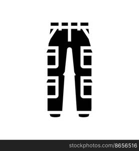 cargo pants clothes glyph icon vector. cargo pants clothes sign. isolated symbol illustration. cargo pants clothes glyph icon vector illustration