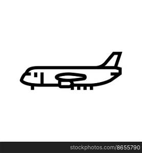 cargo plane airplane aircraft line icon vector. cargo plane airplane aircraft sign. isolated contour symbol black illustration. cargo plane airplane aircraft line icon vector illustration