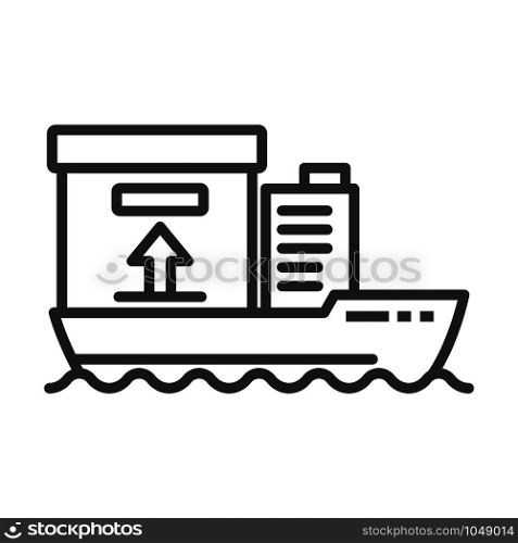 Cargo ship delivery icon. Outline cargo ship delivery vector icon for web design isolated on white background. Cargo ship delivery icon, outline style