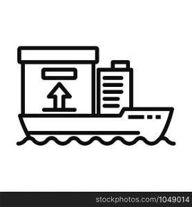 Cargo ship delivery icon. Outline cargo ship delivery vector icon for web design isolated on white background. Cargo ship delivery icon, outline style