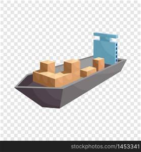 Cargo ship icon. Cartoon illustration of cargo ship vector icon for web. Cargo ship icon, cartoon style
