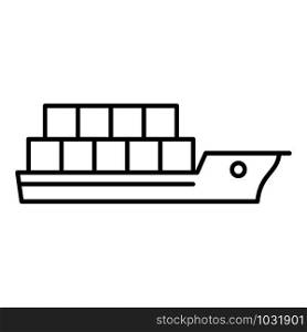 Cargo ship icon. Outline cargo ship vector icon for web design isolated on white background. Cargo ship icon, outline style