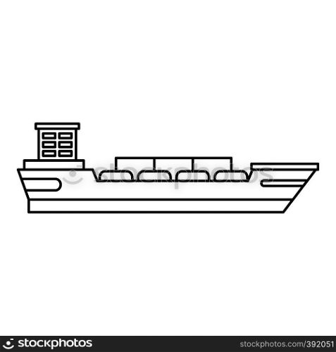 Cargo ship icon. Outline illustration of cargo ship vector icon for webicon. Outline illustration of vector icon for web. Cargo ship icon, outline style