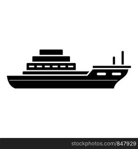 Cargo ship icon. Simple illustration of cargo ship vector icon for web design isolated on white background. Cargo ship icon, simple style
