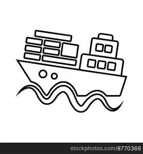 cargo ship icon vector illustration logo design