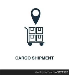 Cargo Shipment icon. Monochrome style design from logistics delivery collection. UI. Pixel perfect simple pictogram cargo shipment icon. Web design, apps, software, print usage.. Cargo Shipment icon. Monochrome style design from logistics delivery icon collection. UI. Pixel perfect simple pictogram cargo shipment icon. Web design, apps, software, print usage.