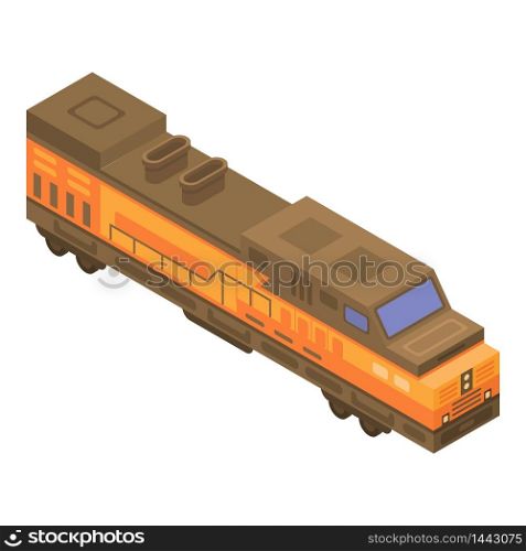 Cargo train icon. Isometric of cargo train vector icon for web design isolated on white background. Cargo train icon, isometric style