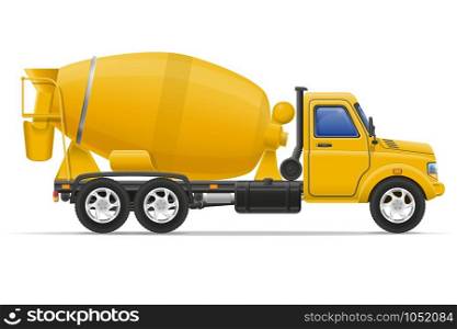 cargo truck concrete mixer vector illustration isolated on white background