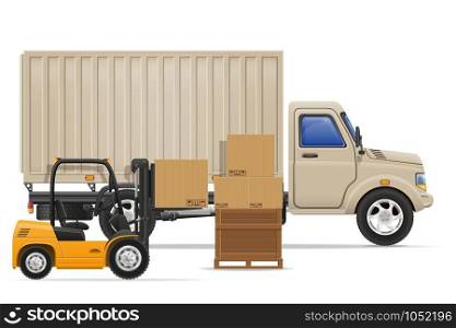 cargo truck delivery and transportation goods concept vector illustration isolated on white background