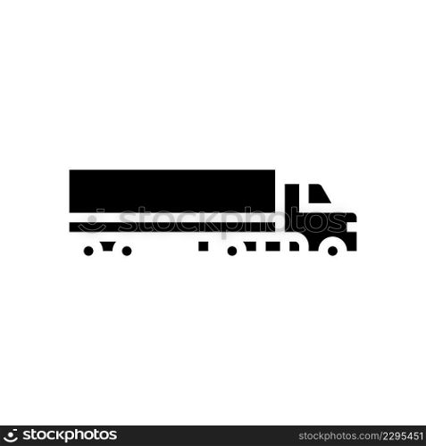 cargo truck glyph icon vector. cargo truck sign. isolated contour symbol black illustration. cargo truck glyph icon vector illustration
