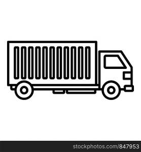 Cargo truck icon. Outline cargo truck vector icon for web design isolated on white background. Cargo truck icon, outline style