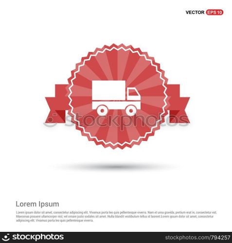 Cargo truck icon - Red Ribbon banner