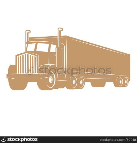 Cargo truck illustration isolated on white background. Design elements for logo, label, emblem, sign, brand mark. Vector illustration.