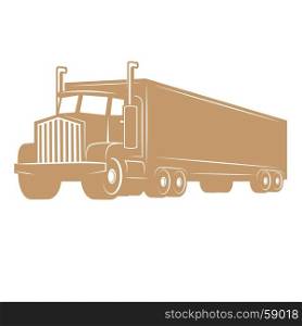 Cargo truck illustration isolated on white background. Design elements for logo, label, emblem, sign, brand mark. Vector illustration.