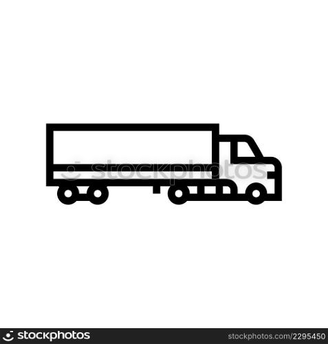 cargo truck line icon vector. cargo truck sign. isolated contour symbol black illustration. cargo truck line icon vector illustration