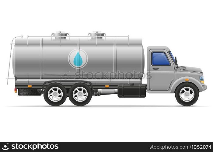 cargo truck with tank for transporting liquids isolated on white background