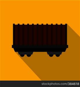 Cargo wagon icon. Flat illustration of cargo wagon vector icon for web design. Cargo wagon icon, flat style