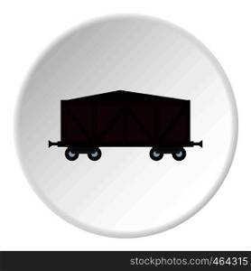 Cargo wagon icon in flat circle isolated vector illustration for web. Cargo wagon icon circle