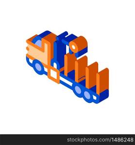 Cargo Water Trailer Vehicle vector isometric sign. color isolated symbol illustration. Cargo Water Trailer Vehicle Vector Thin Line Icon