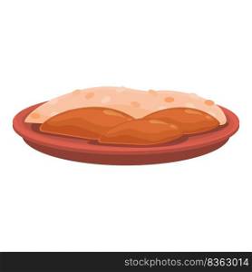 Caribbean food icon cartoon vector. Rice plate. Chicken couscous. Caribbean food icon cartoon vector. Rice plate