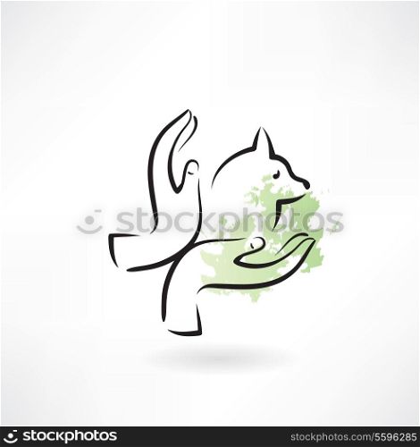 caring for animals hands icon