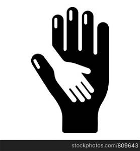 Caring hand icon. Simple illustration of caring hand vector icon for web. Caring hand icon, simple black style