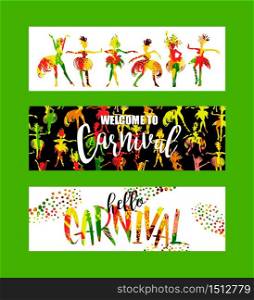 Carnival. Bright festive banners trending abstract style. Vector illustration. Carnival. Bright festive banners trending abstract style.