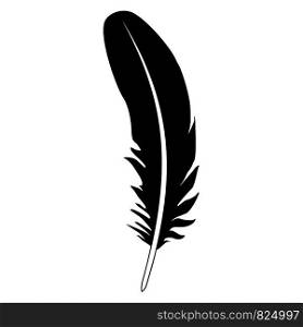 Carnival feather icon. Simple illustration of carnival feather vector icon for web design isolated on white background. Carnival feather icon, simple style