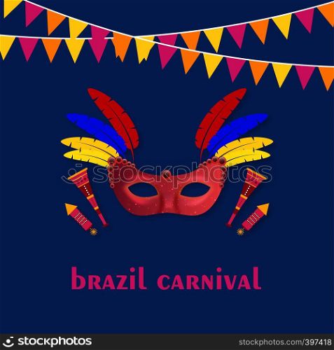 Carnival festive posters set. Bright confetti fireworks, Festival abstract color background. Rio carnival background