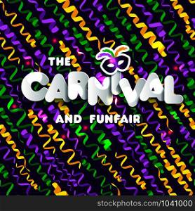 Carnival mardi gras pattern on colors serpantin. Carnival mardi gras pattern
