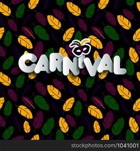 Carnival mardi gras pattern with colors weathers. Carnival mardi gras pattern with feathers