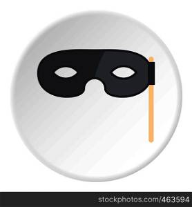 Carnival mask icon in flat circle isolated vector illustration for web. Carnival mask icon circle