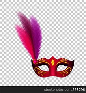 Carnival mask icon. Realistic illustration of carnival mask vector icon for on transparent background. Carnival mask icon, realistic style