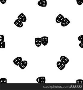 Carnival mask pattern repeat seamless in black color for any design. Vector geometric illustration. Carnival mask pattern seamless black