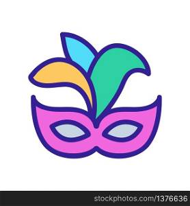 carnival mask with feathers icon vector. carnival mask with feathers sign. color symbol illustration. carnival mask with feathers icon vector outline illustration