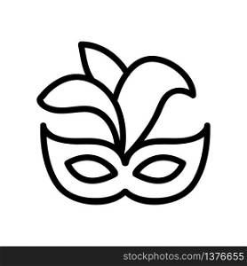 carnival mask with feathers icon vector. carnival mask with feathers sign. isolated contour symbol illustration. carnival mask with feathers icon vector outline illustration