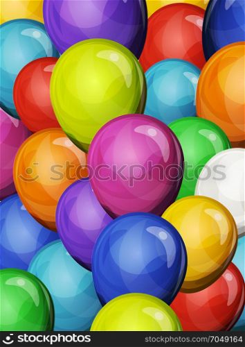 Carnival Party Balloons Background. Illustration of a set of carnival and holidays party balloons, for festive backgrounds