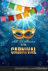 Carnival Party Mask Holiday Poster Background. Vector Illustration EPS10. Carnival Party Mask Holiday Poster Background. Vector Illustration