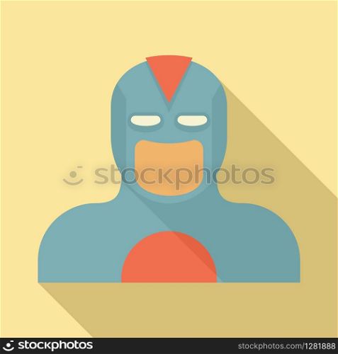 Carnival superhero icon. Flat illustration of carnival superhero vector icon for web design. Carnival superhero icon, flat style