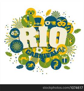 Carnival vector illustration. Rio carnival icons set.. Carnival vector illustration.