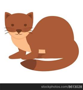Carnivore weasel icon cartoon vector. Cute animal. Mammal pet. Carnivore weasel icon cartoon vector. Cute animal