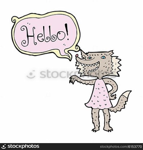 caroton werewolf woman saying hello