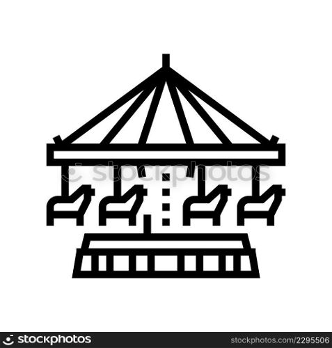 carousel amusement park line icon vector. carousel amusement park sign. isolated contour symbol black illustration. carousel amusement park line icon vector illustration