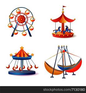 Carousel icons set. Cartoon set of carousel vector icons for web design. Carousel icons set, cartoon style