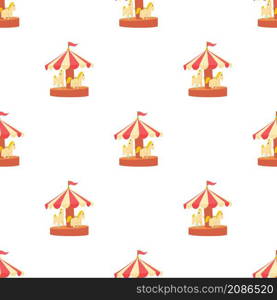 Carousel with horses pattern seamless background texture repeat wallpaper geometric vector. Carousel with horses pattern seamless vector